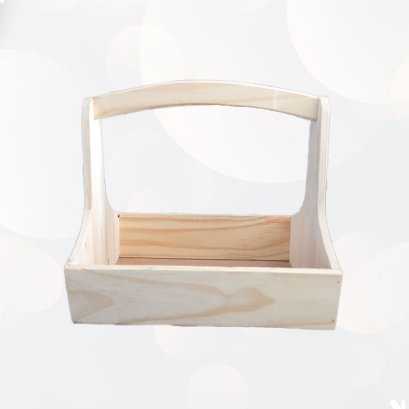 กระเช้าไม้ทรงหูโค้ง ขนาด 8x12 นิ้ว