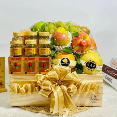 กระเช้ารังนกและผลไม้รวม RB102 Redribbin