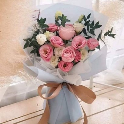 ช่อดอกไม้สีชมพู