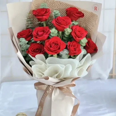 ช่อดอกกุหลาบ 10 ดอก  FW022-5 ช่อดอกไม้เดลิเวอรี่