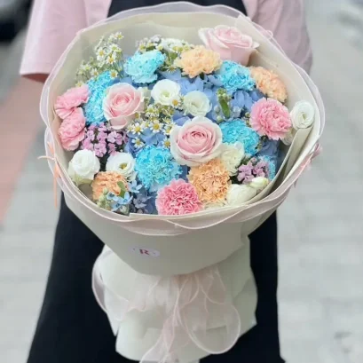 ช่อดอกไม้ชมพูฟ้าสวยหวาน FW073