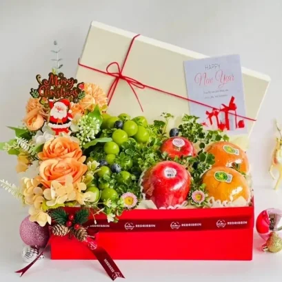 กระเช้าปีใหม่ กระเช้าผลไม้ปีใหม่ 2568 REDRIBBIN ( RB241)