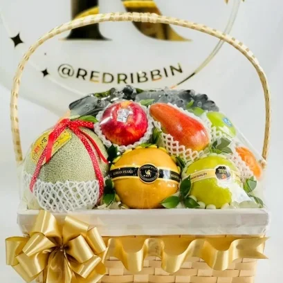 กระเช้าผลไม้ กระเช้าของขวัญ เดลิเวอรี่ ราคา 2500 RB419