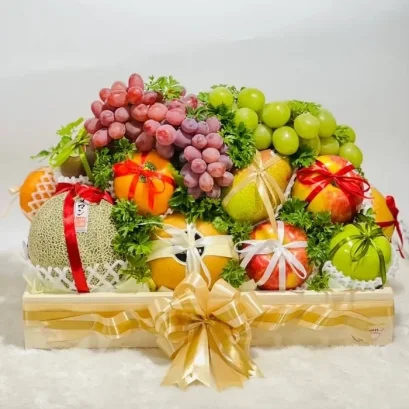 กระเช้าผลไม้กระเช้าของขวัญพรีเมี่ยม RB139 ภาพด้านหน้า