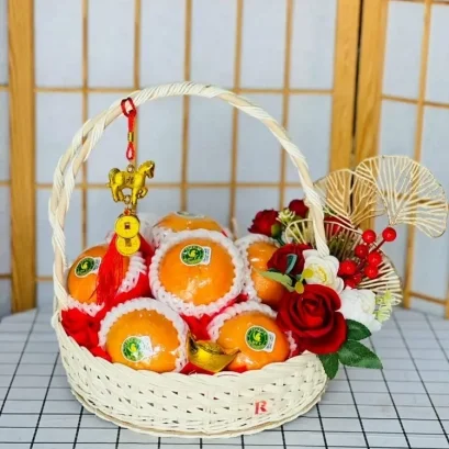 กระเช้าส้มตรุษจีน กระเช้าส้ม RB342