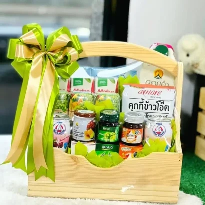 กระเช้าของขวัญเพื่อสุขภาพ ราคา 1500 REDRIBBIN RB156