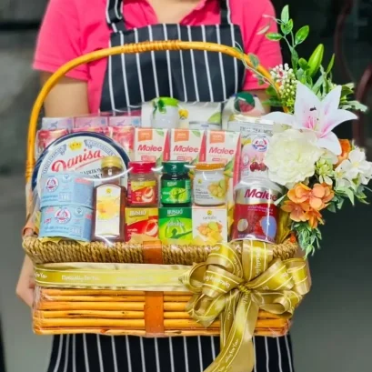 กระเช้าของขวัญเพื่อสุขภาพ กระเช้าปีใหม่ งบ 2500 REDRIBBIN RB154