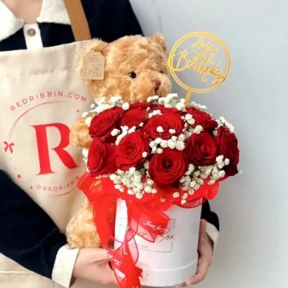 ช่อดอกไม้วันเกิด ช่อดอกกุหลาบวันวาเลนไทน์ FW035