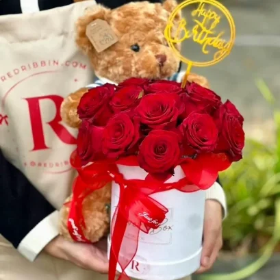 ช่อดอกกุหลาบสีแดงของขวัญวันเกิด ของขวัญวันวาเลนไทน์ FW034