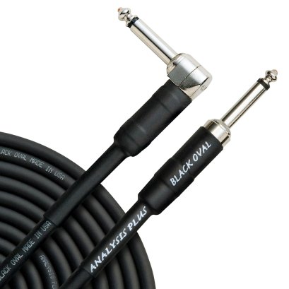 Analysis Plus Black Oval Instrument Cable Straight to 90, 10 ft