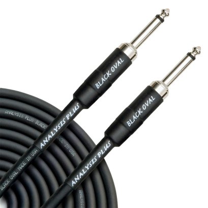 Analysis Plus Black Oval Instrument Cable Straight to Straight, 15 ft