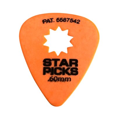 Cleartone Star Picks Blister Pack.60MM Orange (12 pieces)