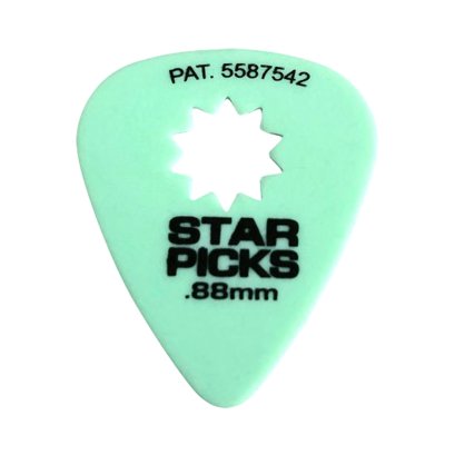Cleartone Star Picks Blister Packs .88MM Green (12 pieces)