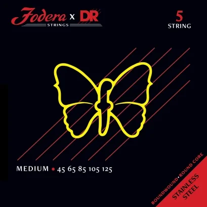 Fodera x DR Strings 5 String Set - Stainless Steel -.045.065.085.105.125 (Medium)