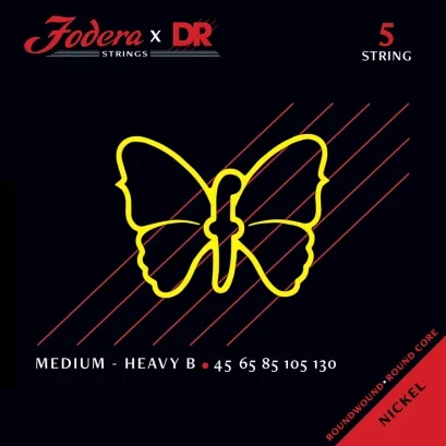 Fodera x DR Strings 5 String Set - Nickel -.045 .065.085.105.130 (Medium - Heavy B)