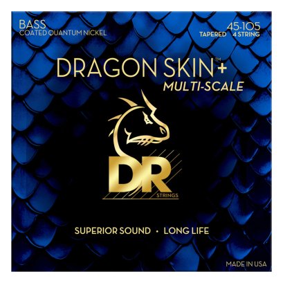 DR Strings Dragon Skin+ Mult-Scale Bass Quantum Nickel 45-105 Tapered Medium