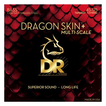 DR Strings Dragon Skin+ Mult-Scale Bass Stainless Steel 45-125 Tapered Medium