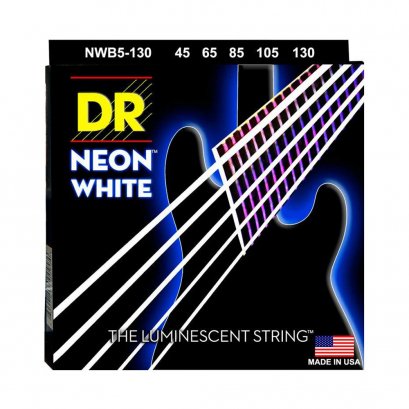 DR Strings Neon White Bass 45-130 Neon 5-String