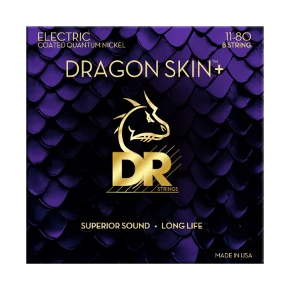 DR Strings Dragon Skin+ Electric 8 Str Quantum Nickel 11-80 Heavy