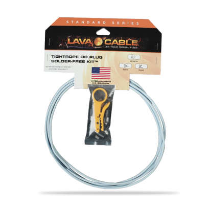 Lava Cable TIGHTROPE DC Plug Solder Free Kit 10 ft Cable/10 DC plugs Stripper CAROLINA BLUE
