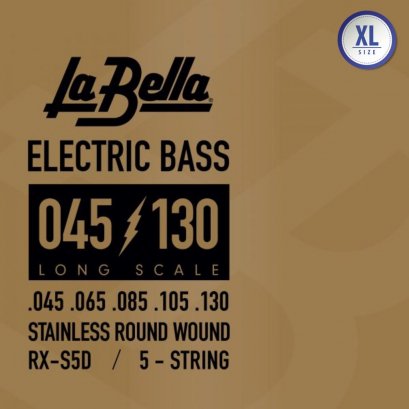La Bella RX-S5D Bass Rx Series, Stainless, 5-String 45-130 XL Scale