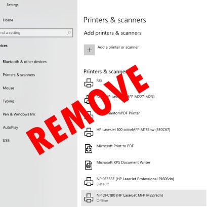 การลบ Printer เก่า ออกจากWindows