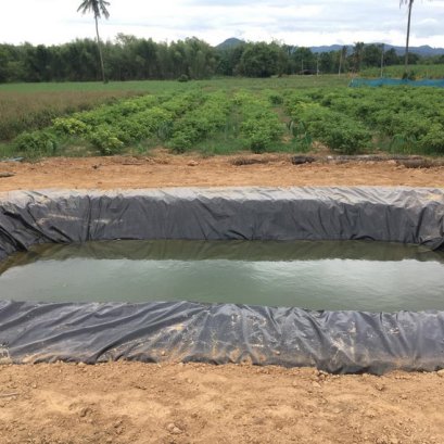 บ่อกักเก็บน้ำเพื่อพักน้ำจาก จังหวัดราชบุรี อำเภอปากท่อ