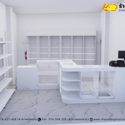 ร้านขายยา เคาน์เตอร์สั่งผลิตพิเศษ ตามขนาดพื้นที่จำกัด