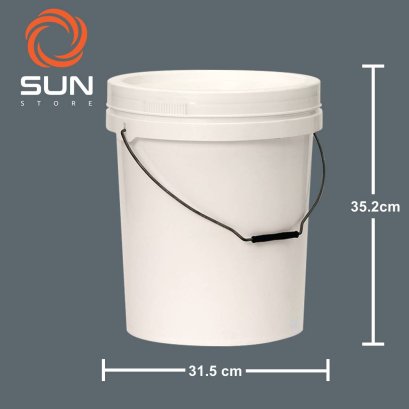 ถังพลาสติก PP 18ลิตร ทรง#1806 สีนม