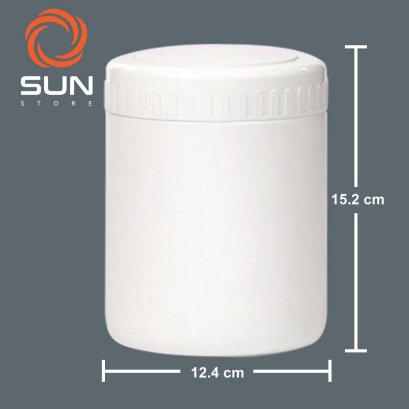 กระปุกพลาสติก HDPE 1.500cc ทรง#1.500-02 สีนม