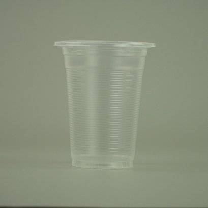 แก้วน้ำ 11 ออนซ์ แก้วพลาสติก PP ลอนใส รุ่นประหยัด ขนาด 8.5x10.5x5 cm.