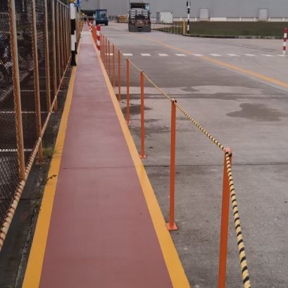 งานทาสีทางเดินโรงงาน