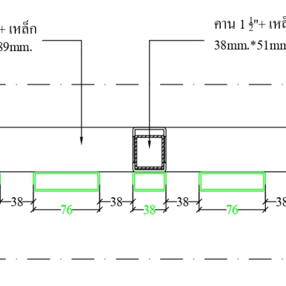  รูปแบบที่ 5 เส้นประดับ ขนาด 38 x 22 + 76 x 22 มม. ระยะห่างเส้น 38 มม.
