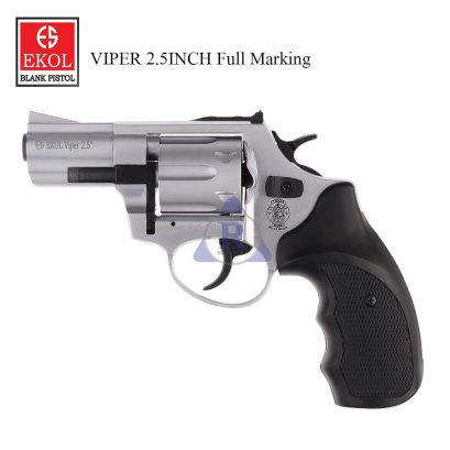 แบลงค์กัน EKOL VIPER Smith&Wesson Model 686 ลูกโม่ 2.5นิ้ว สีเงินด้าน แถมฟรี ลูกแบลงค์กัน 10 นัด