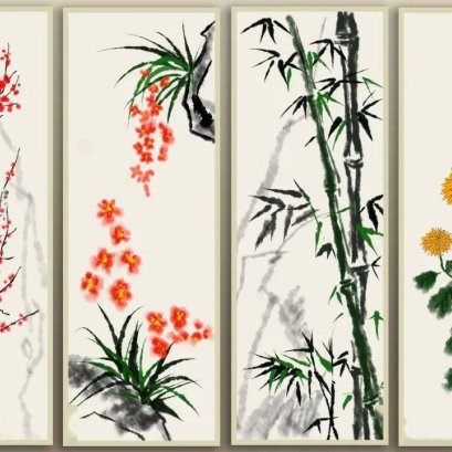 Four Gentlemen (四君子) in Chinese Décor