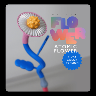 ATOMIC FLOWER - 3D Printed Resin Décor