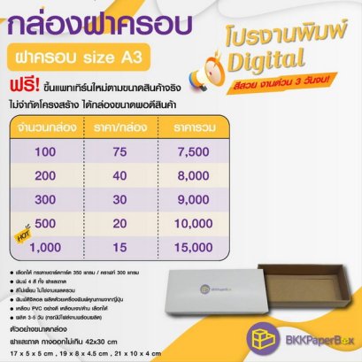 โปรโมชั่น งานพิมพ์ Digital ฝาครอบ ขนาด A3