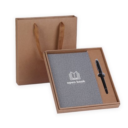 สมุดโน้ตพรีเมี่ยม พร้อมทำโลโก้บริษัท วัสดุคุณภาพสูง ดีไซน์หรูหรา เหมาะสำหรับเป็นของขวัญองค์กร ใช้จดบันทึกในการประชุม หรือเป็นของที่ระลึกที่สร้างการจดจำแบรนด์