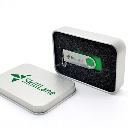 กล่องโลหะสำหรับใส่แฟลชไดร์ฟเกรดพรีเมี่ยม สั่งผลิตพร้อมสลักหรือพิมพ์โลโก้บริษัท ของที่ระลึกสำหรับบริษัทที่ต้องการมอบชุดของขวัญที่มีระดับ