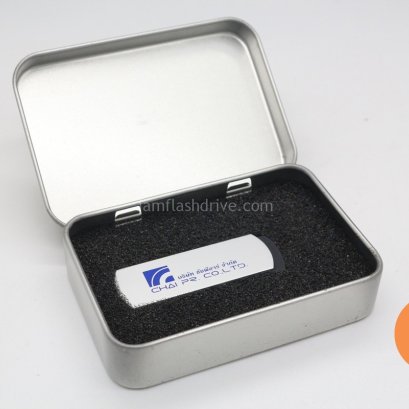 กล่องโลหะสำหรับใส่แฟลชไดร์ฟเกรดพรีเมี่ยม สั่งผลิตพร้อมสลักหรือพิมพ์โลโก้บริษัท ของที่ระลึกสำหรับบริษัทที่ต้องการมอบชุดของขวัญที่มีระดับ