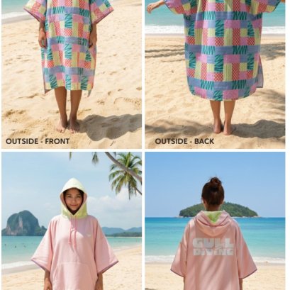 Gull Reversible &amp; Single-Side Quick-Dry Poncho (Unisex)