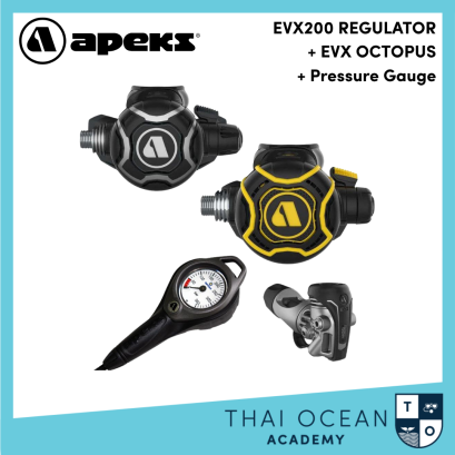 APEKS EVX200 REGULATOR + EVX OCTOPUS + Pressure Gauge