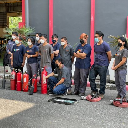 ซ้อมดับเพลิงและอพยพหนีไฟ (24 ธันวาคม 2564) ณ บริษัท สุวรรณภูมิคอนโทรล จำกัด (สาขาระยอง) 