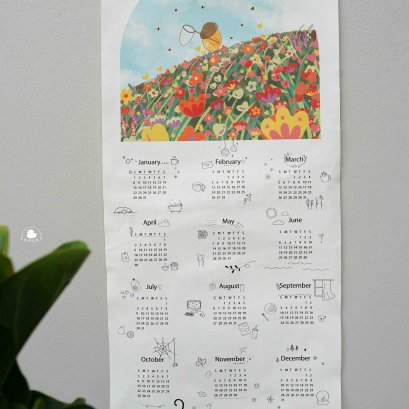 รับทำปฏิทินผ้าแคนวาส สามารถออกแบบลายเองได้ 