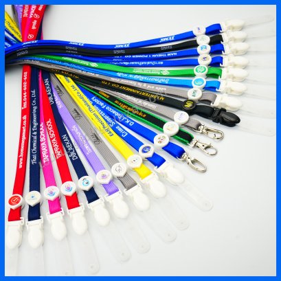 สายคล้องบัตร ล๊อกโลโก้เรซิ่น