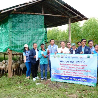 "หอการค้าฉะเชิงเทรา"มอบพันธุ์แพะ-แกะ เสริมสร้างอาชีพ-รายได้แก่เกษตรกร  