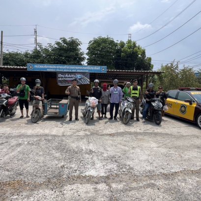 ตร.ทางหลวงศรีประจันต์มอบหมวกนิรภัย รณรงค์ขับขี่ปลอดภัย-ลดอุบัติเหตุช่วงสงกรานต์