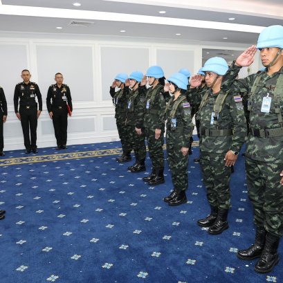 "ผบ.สส."ให้โอวาทสร้างขวัญ-กำลังใจ กองร้อยทหารช่างเฉพาะกิจไทย/เซาท์ซูดาน ผลัดที่ 5