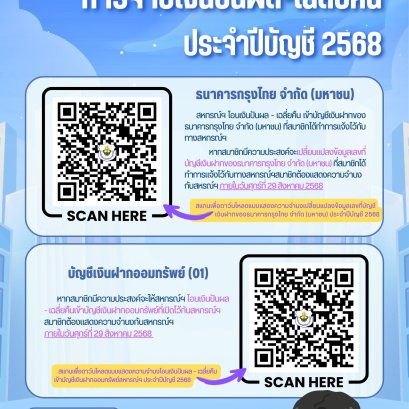 การจ่ายเงินปันผล-เฉลี่ยคืน ประจำปีบัญชี 2568