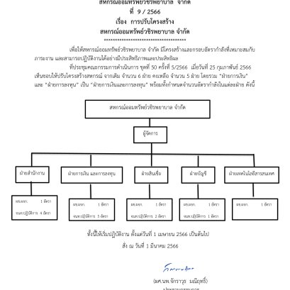 การปรับโครงสร้างสหกรณ์ออมทรัพย์วชิรพยาบาล จำกัด
